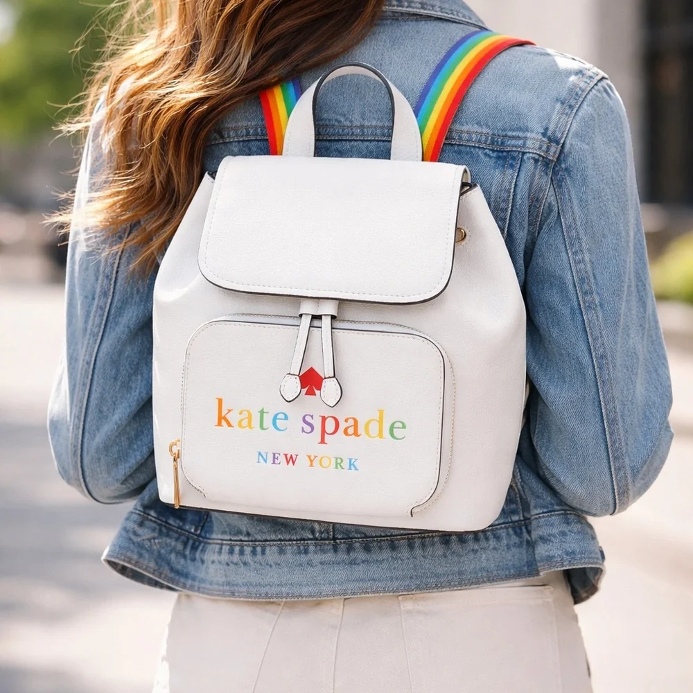 Kate Spade New York Rainbow Strap Leather Backpack Pride Darcy